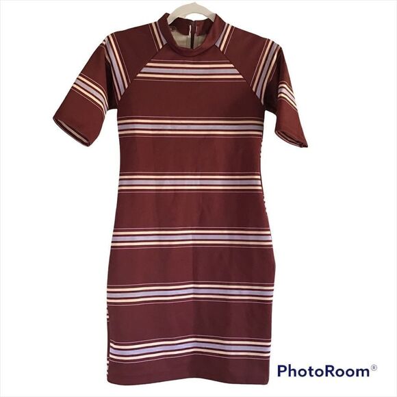 ASOS Striped Sheath Scuba Dress - Picture 1 of 5